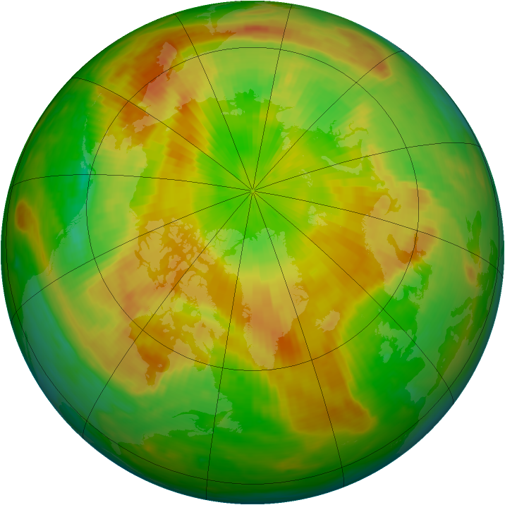 Arctic ozone map for 13 May 1992